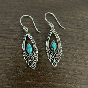 Turquoise and silver earrings